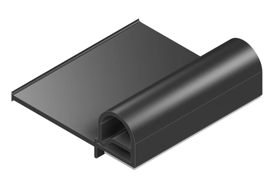 1000035061 – JAEGER Slide Out Seal, Single Bulb With 2 Inch Wipe 35 Foot Length 0.91 Inch Bulb Height Black Polymer O...